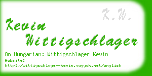 kevin wittigschlager business card